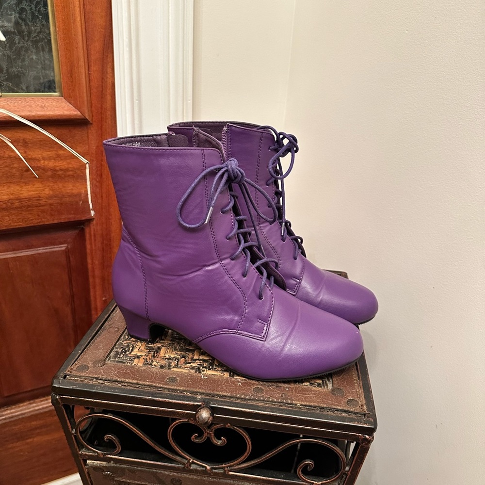 Cute purple booties perfect for the upcoming cool weather